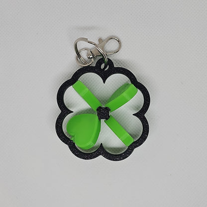 Four Leaf Clover Heart Fidget Keychain (Large)